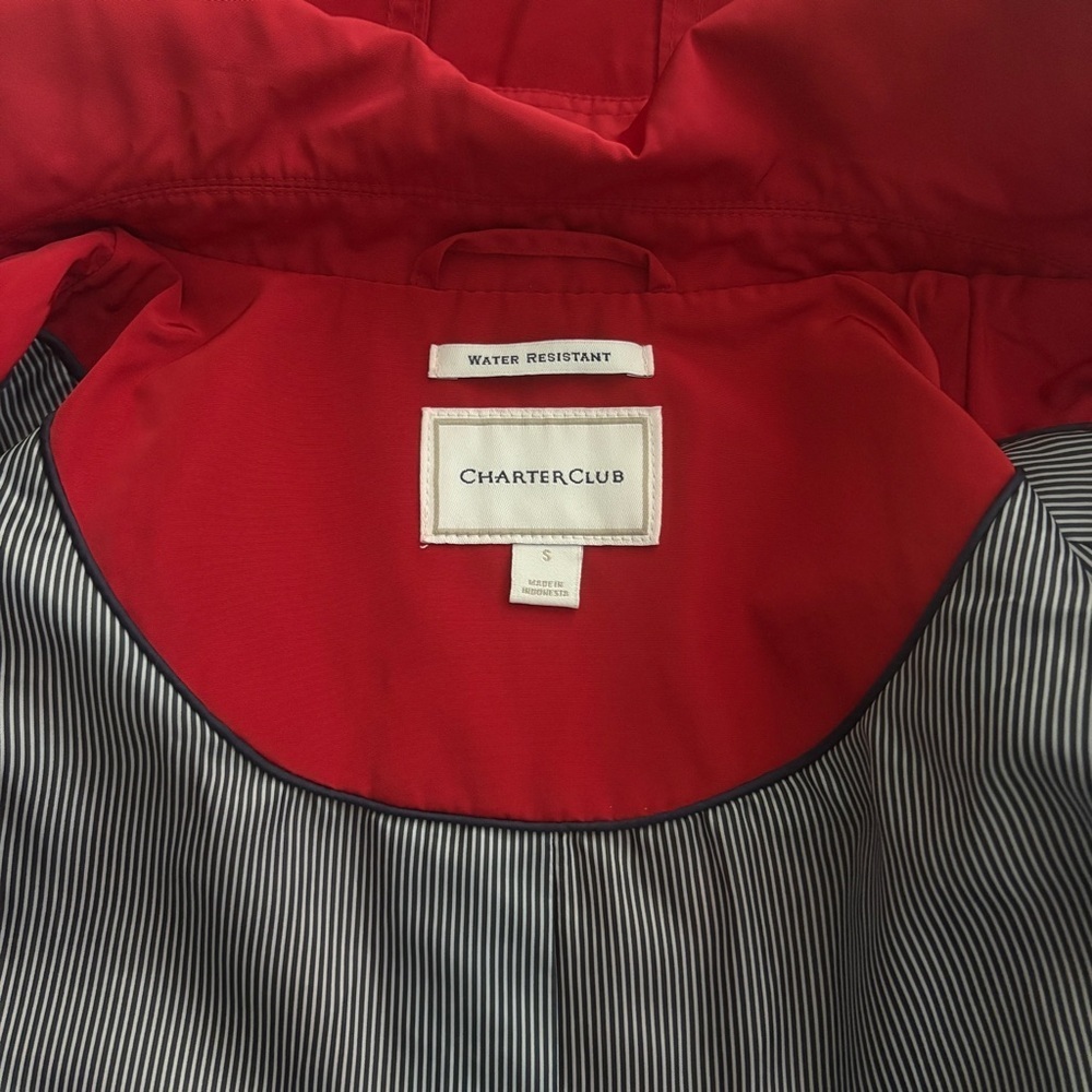 Charter Club Vibrant Red Utility Jacket with Hood - Picture 6 of 14
